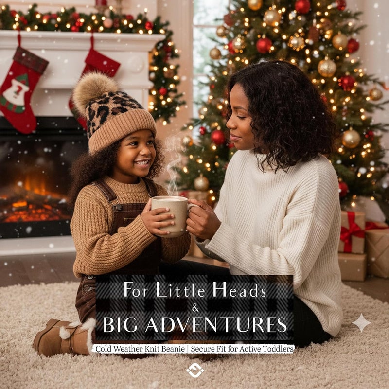 Funky Junque Toddler Pom Beanie – Kids Winter Hat for Ages 1–4, Baby Boy & Girl Knit Beanies, Warm Cozy Knit Snow Hats - Image 3